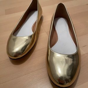 Gold Maison Martin Margiela flats